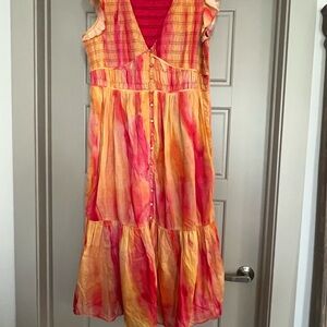 Vibrant Orange and Pink Dress